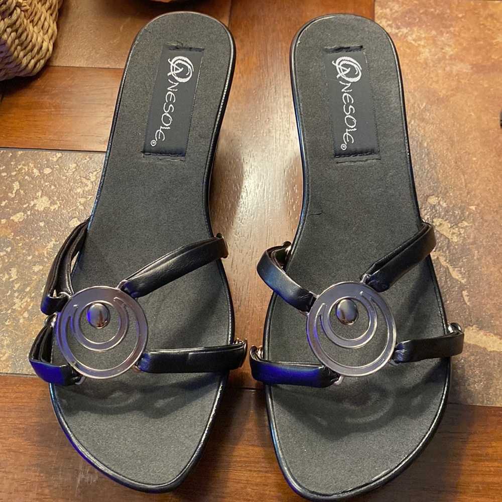 🆕ONESOLE Elegance Wedges Interchangeable Strap Slides - Picture 2 of 10